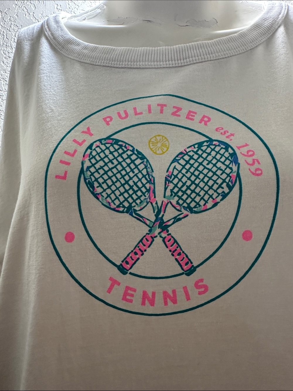 Lilly Pulitzer White Tennis Graphic Tee
